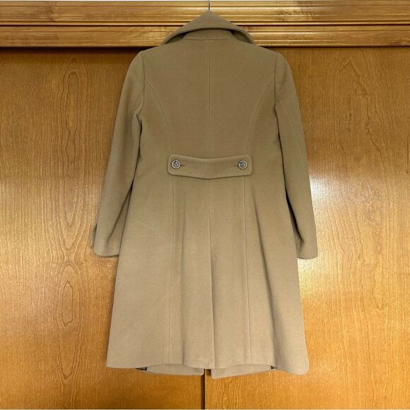 J. Crew Wool Cashmere Double Breasted Car Coat Mandarin Collar Tan Size 2 Petite - Picture 10 of 16